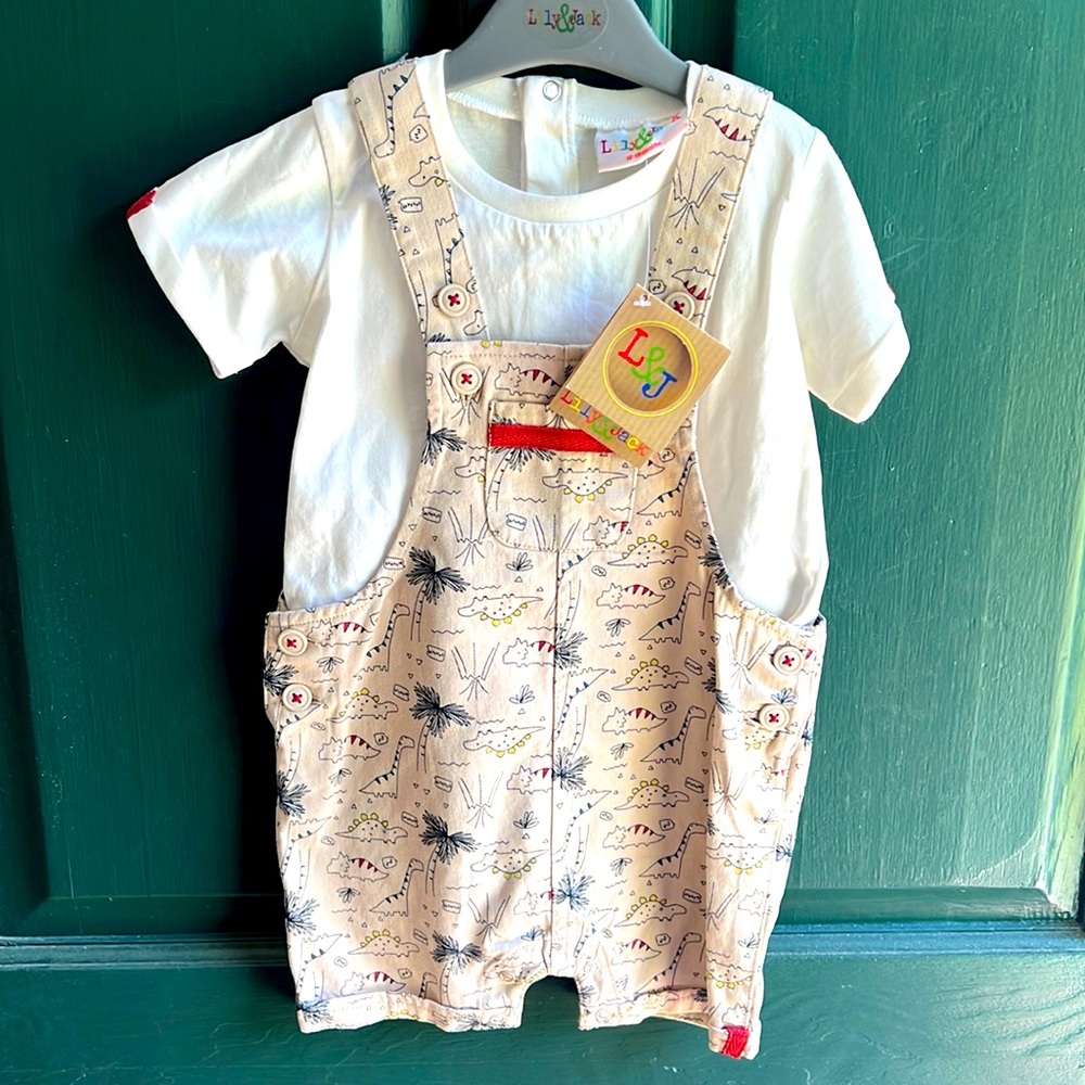 Dino short overalls - NWT